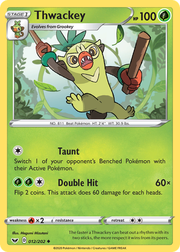 Thwackey Pokémon TCG card art