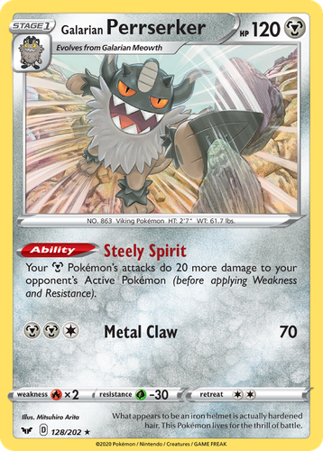 Galarian Perrserker 128, Sword & Shield