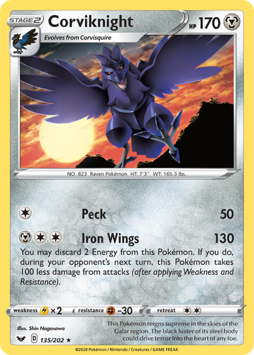Corviknight 135, Sword & Shield