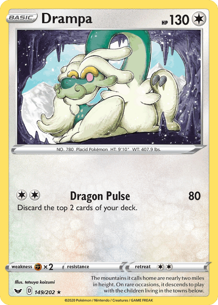 Drampa #149 from Sword & Shield - Rare - Illustrated by tetsuya koizumi