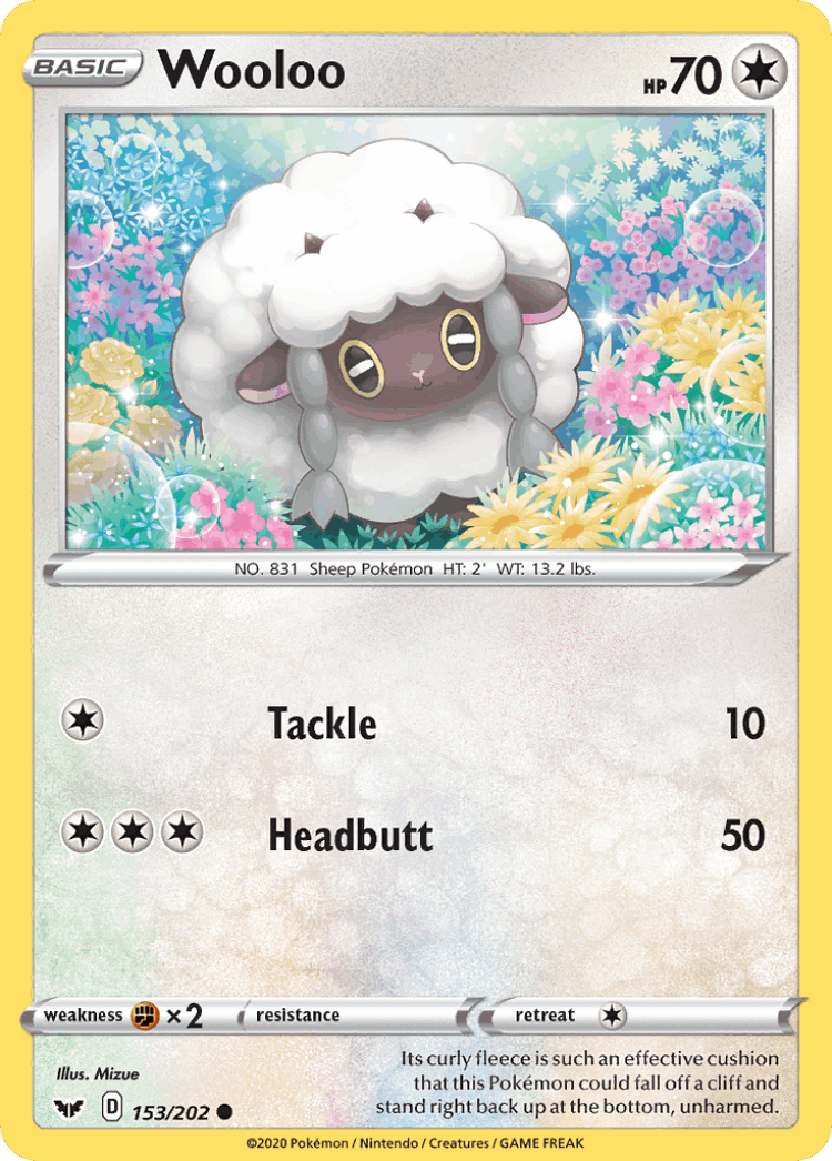 Wooloo #153 from Sword & Shield - Common - Illustrated by Mizue