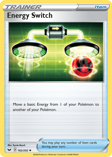 Energy Switch #162 from Sword & Shield - Uncommon - Illustrated by Toyste Beach