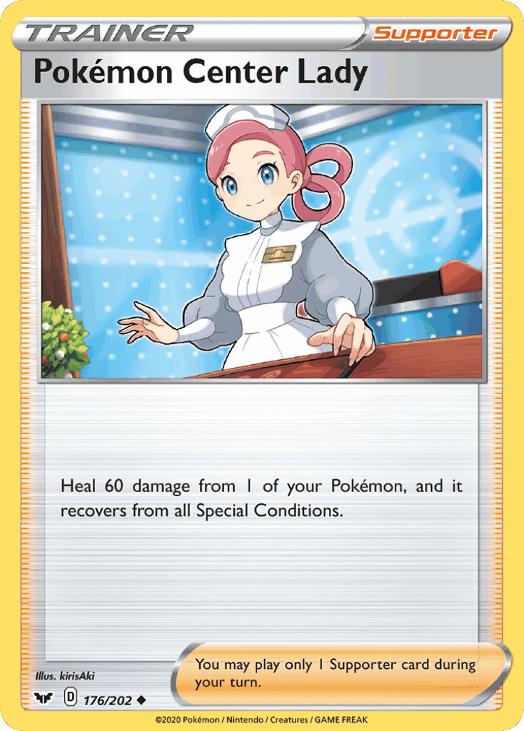 Pokémon Center Lady #176 from Sword & Shield - Uncommon - Illustrated by kirisAki