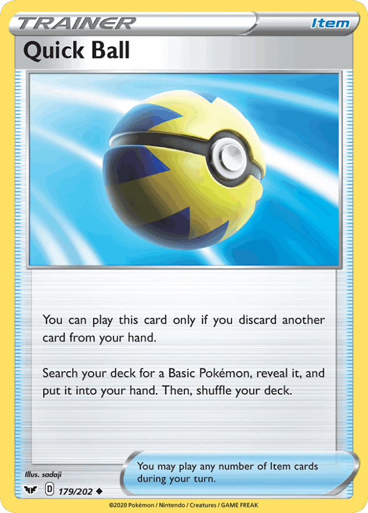 Quick Ball #179 from Sword & Shield - Uncommon - Illustrated by sadaji