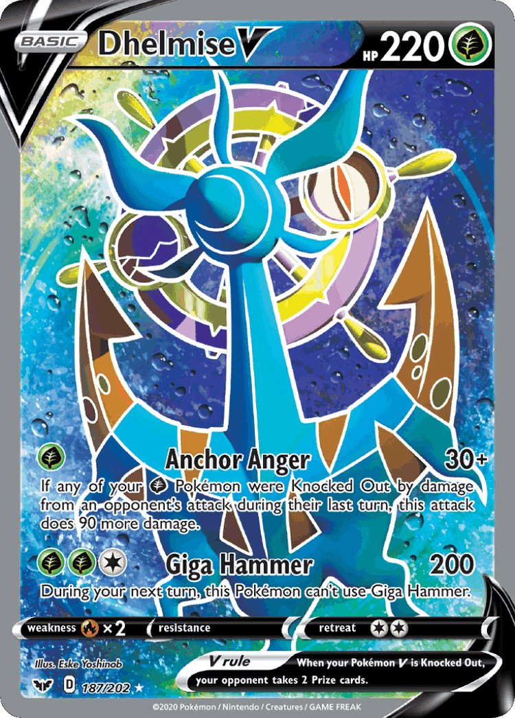 Dhelmise V #187 from Sword & Shield - Rare Ultra - Illustrated by Eske Yoshinob