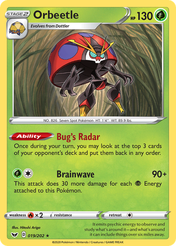 Orbeetle Pokémon TCG card art
