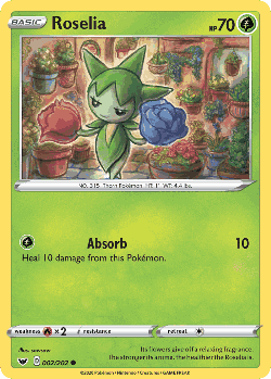 Roselia Pokémon TCG card art