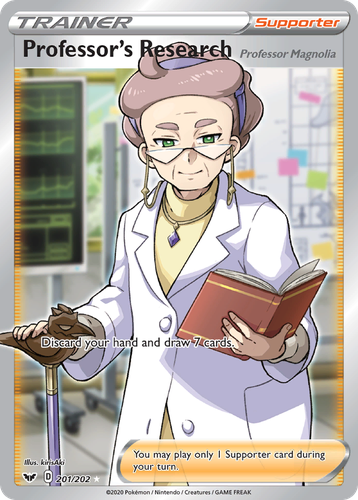 Professor's Research (Professor Magnolia) #201 from Sword & Shield - Rare Ultra - Illustrated by kirisAki