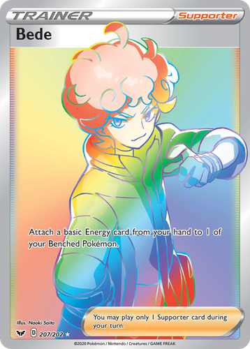 Bede #207 from Sword & Shield - Rare Rainbow - Illustrated by Naoki Saito
