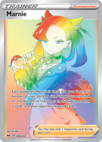 Marnie #208 from Sword & Shield - Rare Rainbow - Illustrated by kirisAki