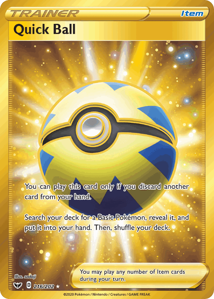 Quick Ball #216 from Sword & Shield - Rare Secret - Illustrated by sadaji