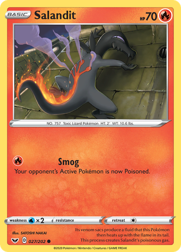 Salandit #27 from Sword & Shield - Common - Illustrated by SATOSHI NAKAI