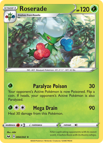 Roserade Pokémon TCG card art
