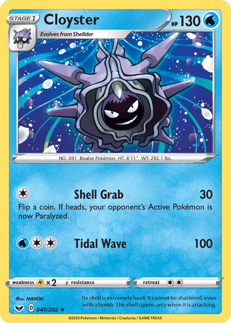 Cloyster #41 from Sword & Shield - Rare - Illustrated by MAHOU