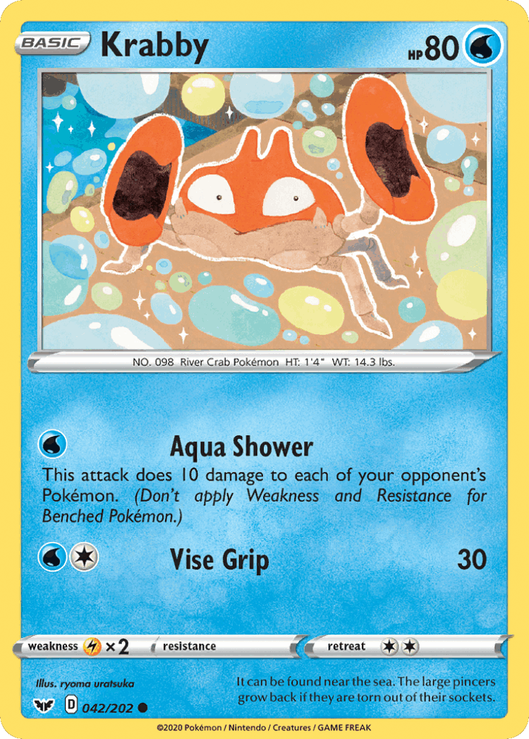 Krabby #42 from Sword & Shield - Common - Illustrated by ryoma uratsuka