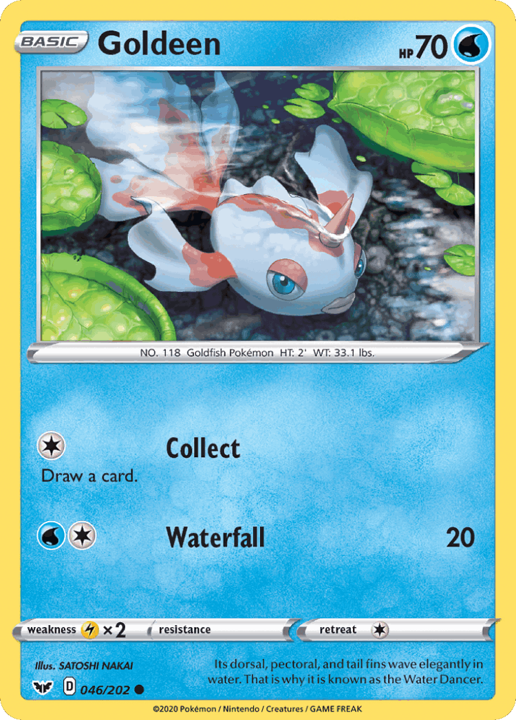 Goldeen #46 from Sword & Shield - Common - Illustrated by SATOSHI NAKAI