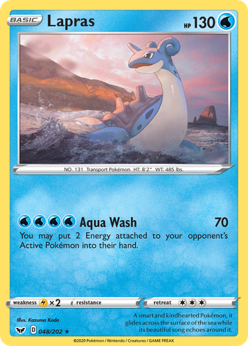 Lapras #48 from Sword & Shield - Rare - Illustrated by Kazuma Koda