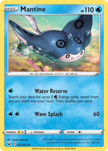 Mantine #52 from Sword & Shield - Uncommon - Illustrated by Jumpei Akasaka