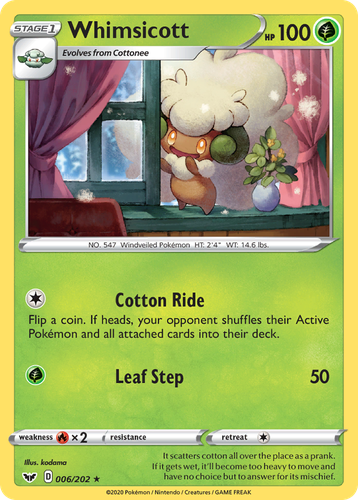 Whimsicott Pokémon TCG card art