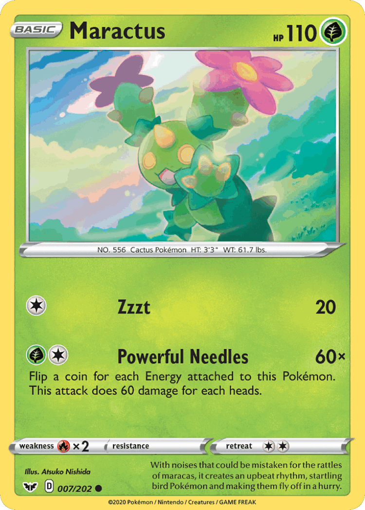 Maractus #7 from Sword & Shield - Common - Illustrated by Atsuko Nishida