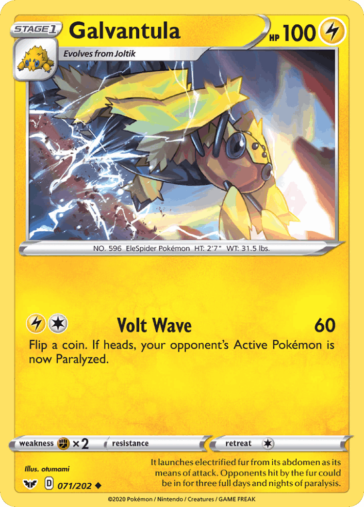 Galvantula #71 from Sword & Shield - Uncommon - Illustrated by otumami