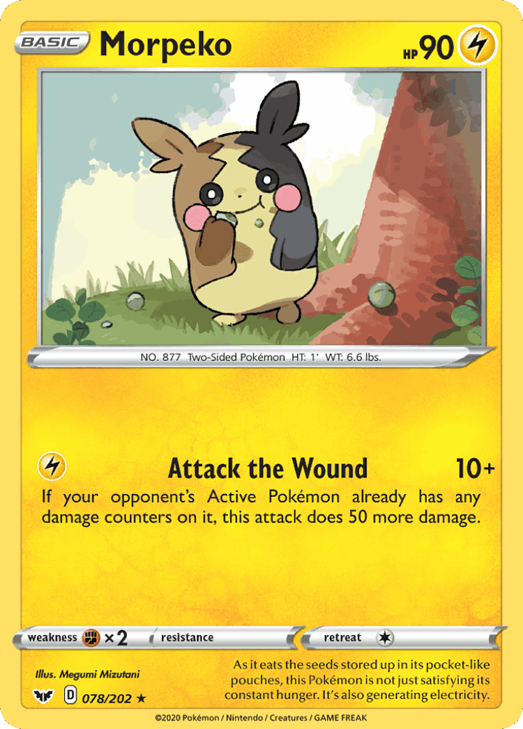 Morpeko #78 from Sword & Shield - Rare - Illustrated by Megumi Mizutani