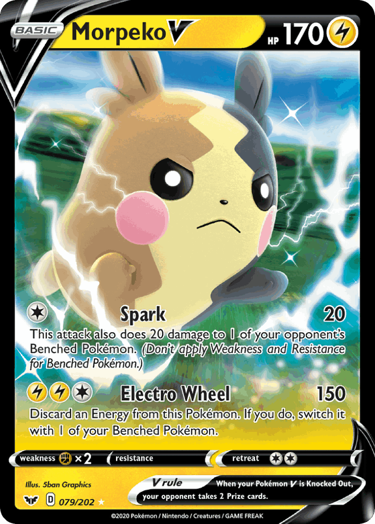 Morpeko V #79 from Sword & Shield - Rare Holo V - Illustrated by 5ban Graphics