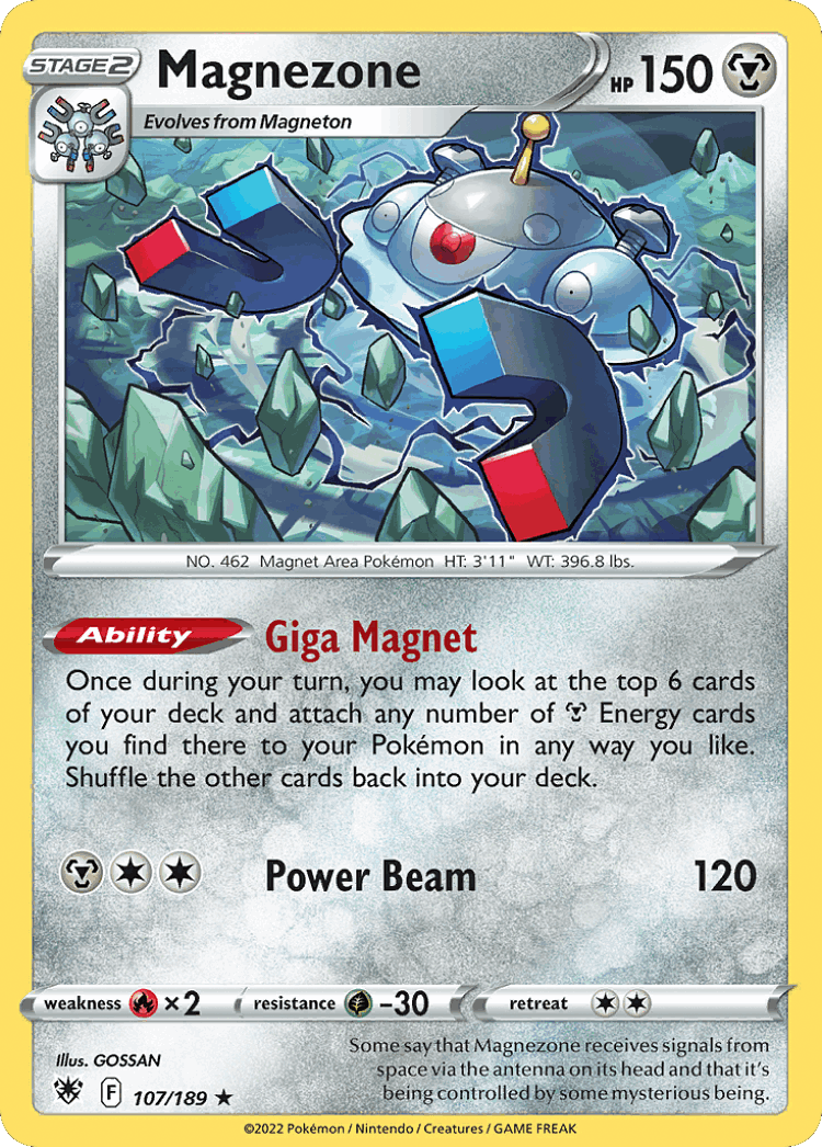 Magnezone #107 from Astral Radiance - Rare Holo - Illustrated by GOSSAN
