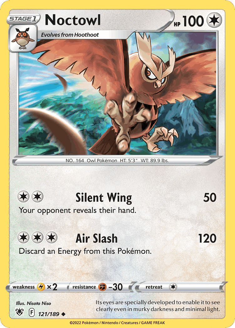 Noctowl #121 from Astral Radiance - Uncommon - Illustrated by Nisota Niso