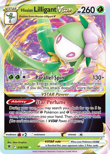 Hisuian Lilligant VSTAR #18 from Astral Radiance - Rare Holo VSTAR - Illustrated by 5ban Graphics