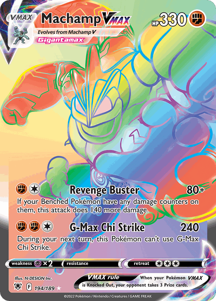 Machamp VMAX #194 from Astral Radiance - Rare Rainbow - Illustrated by N-DESIGN Inc.
