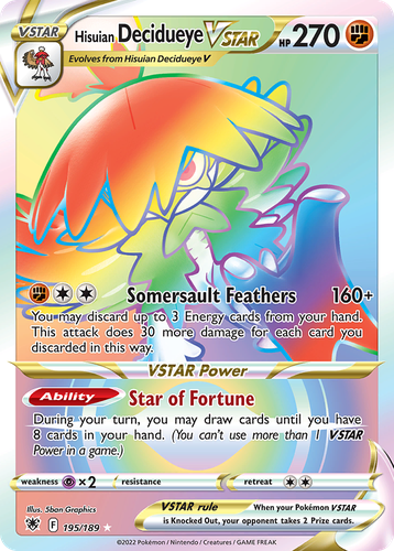 Hisuian Decidueye VSTAR 195, Astral Radiance