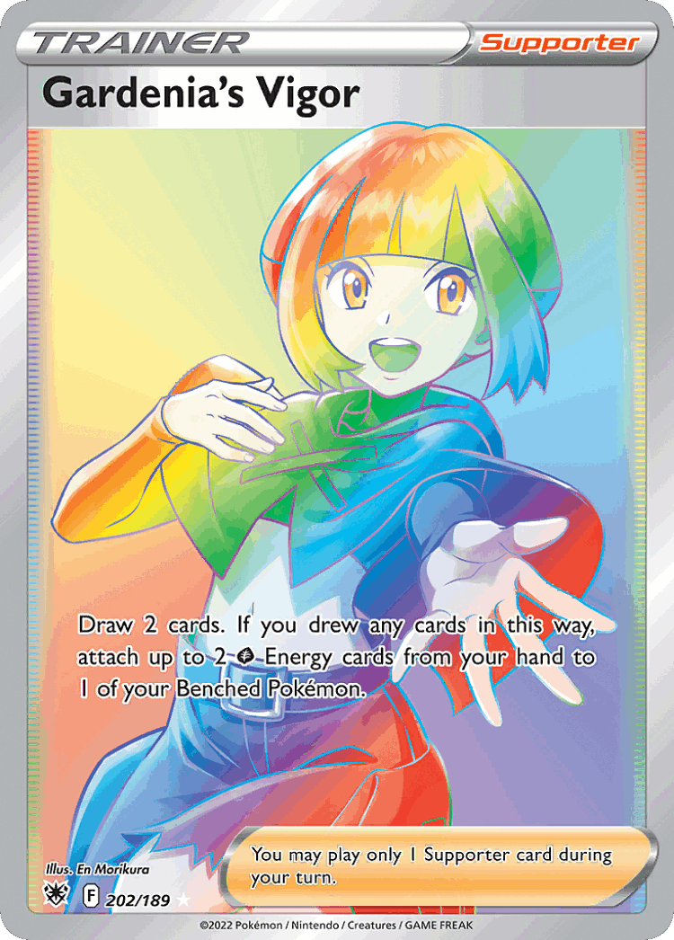Gardenia's Vigor #202 from Astral Radiance - Rare Rainbow - Illustrated by En Morikura