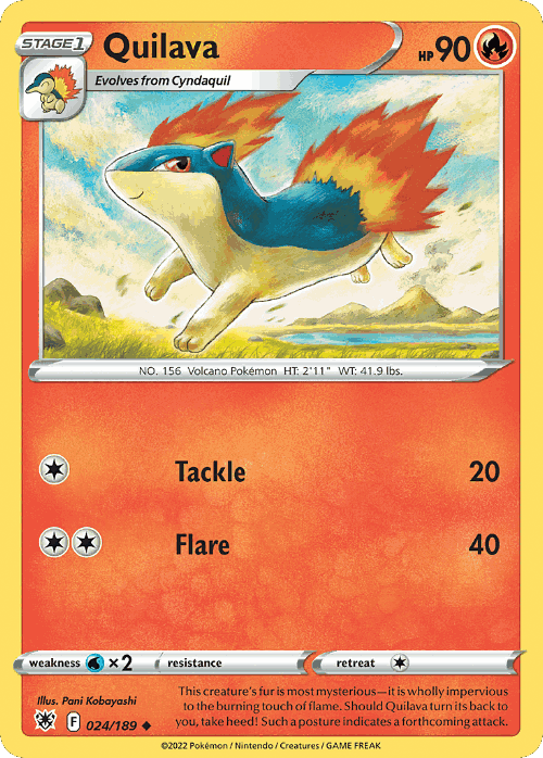 Quilava Pokémon TCG card art