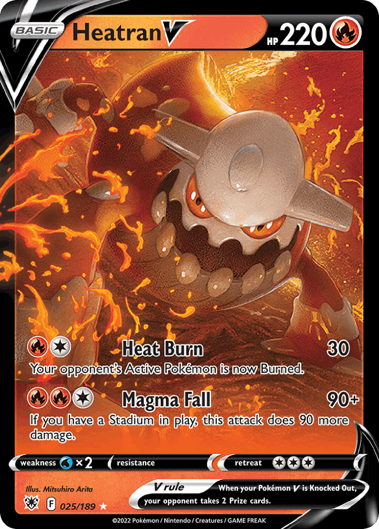 Heatran V #25 from Astral Radiance - Rare Holo V - Illustrated by Mitsuhiro Arita