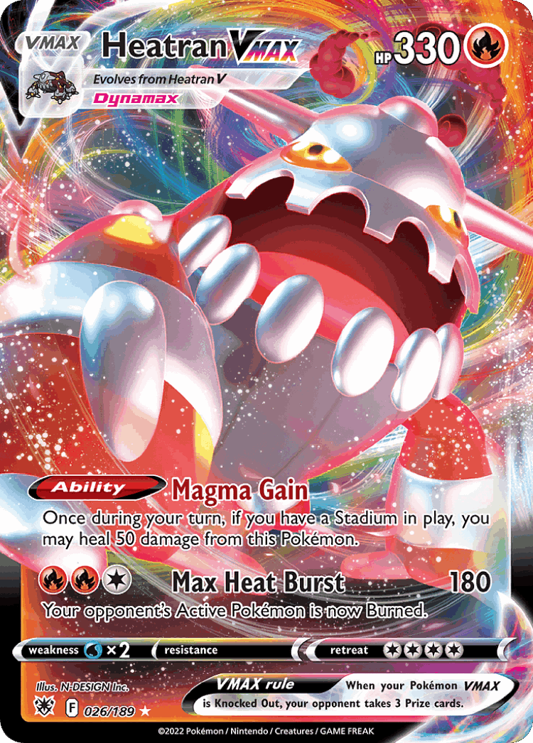 Heatran VMAX #26 from Astral Radiance - Rare Holo VMAX - Illustrated by N-DESIGN Inc.