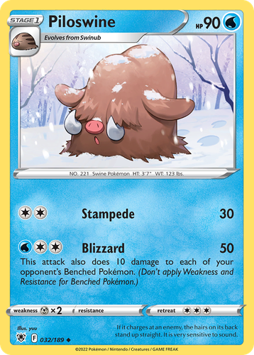 Piloswine #32 from Astral Radiance - Uncommon - Illustrated by yuu