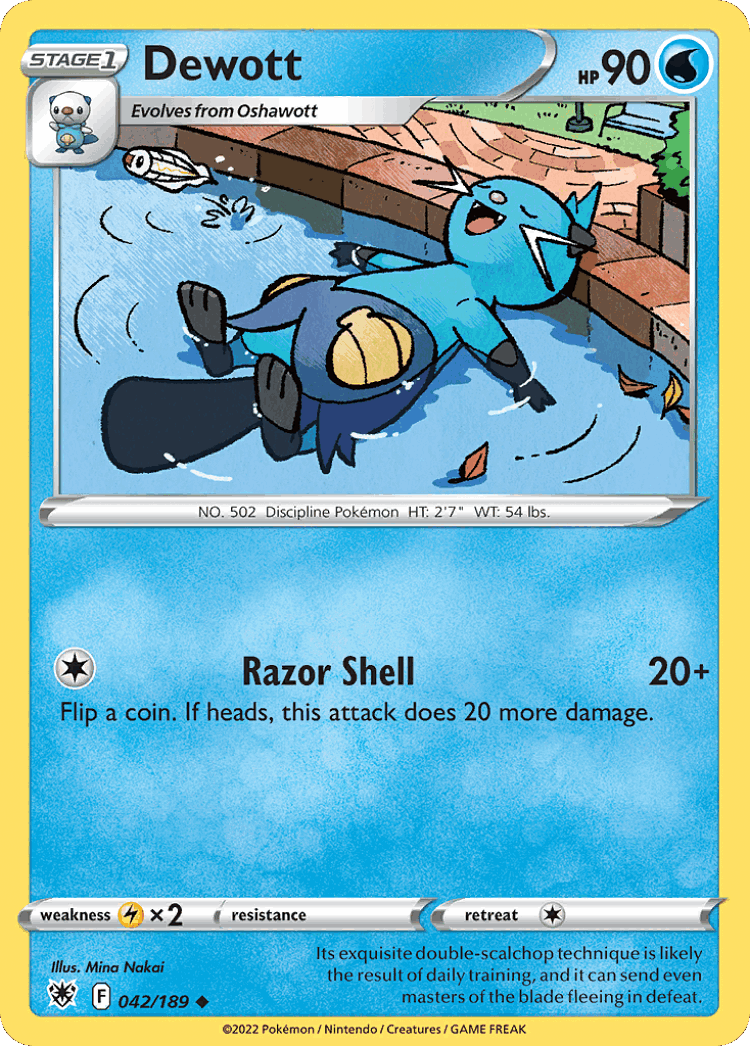 Dewott #42 from Astral Radiance - Uncommon - Illustrated by Mina Nakai