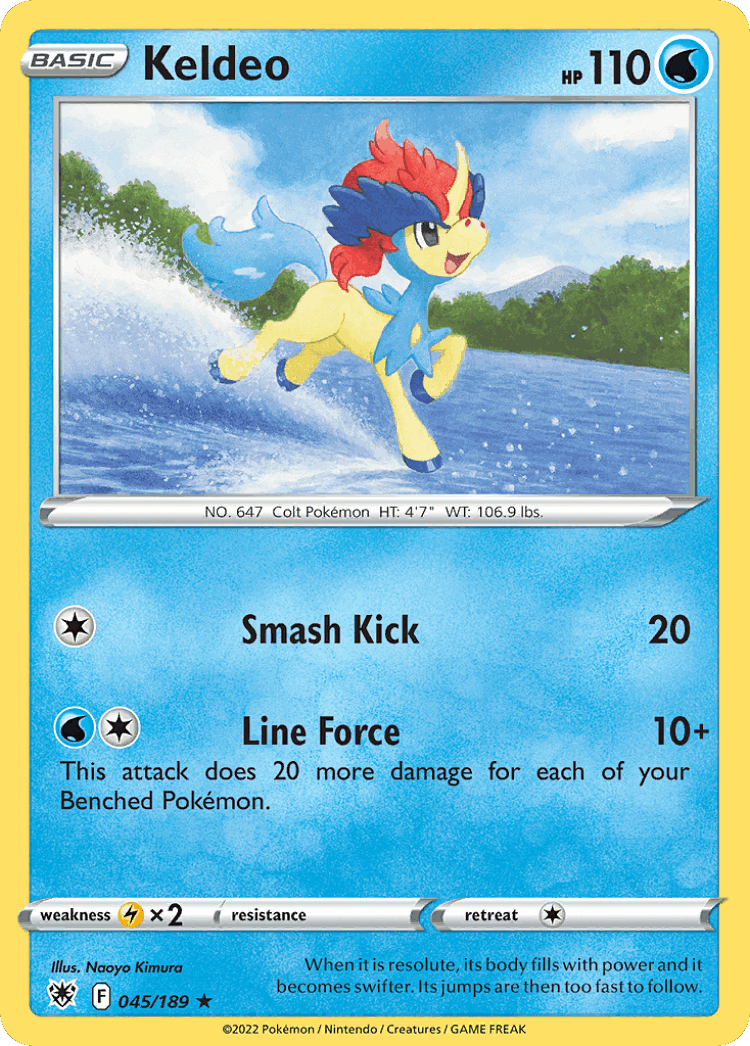 Keldeo #45 from Astral Radiance - Rare Holo - Illustrated by Naoyo Kimura