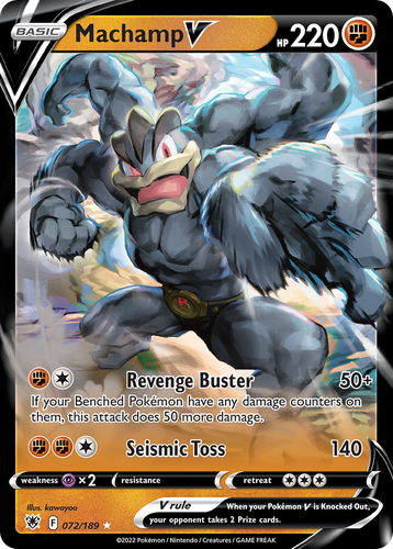 Machamp V #72 from Astral Radiance - Rare Holo V - Illustrated by kawayoo