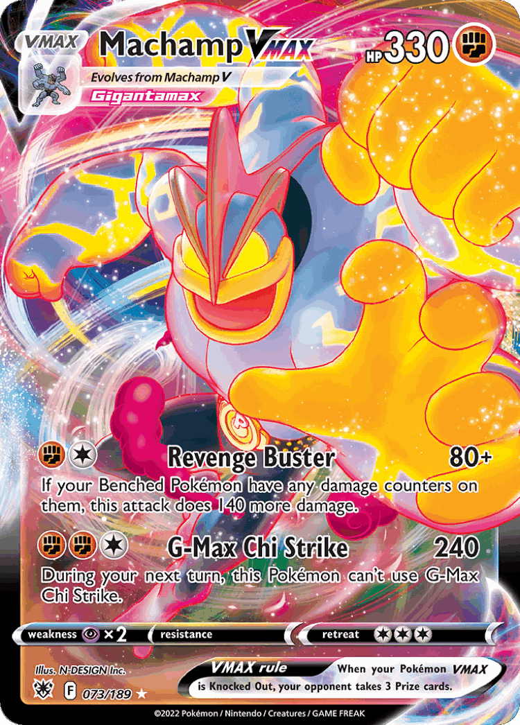 Machamp VMAX #73 from Astral Radiance - Rare Holo VMAX - Illustrated by N-DESIGN Inc.