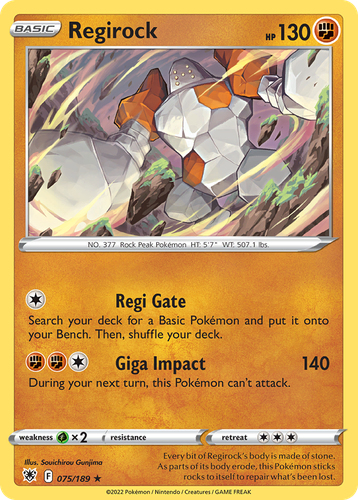 Regirock #75 from Astral Radiance - Rare - Illustrated by Souichirou Gunjima