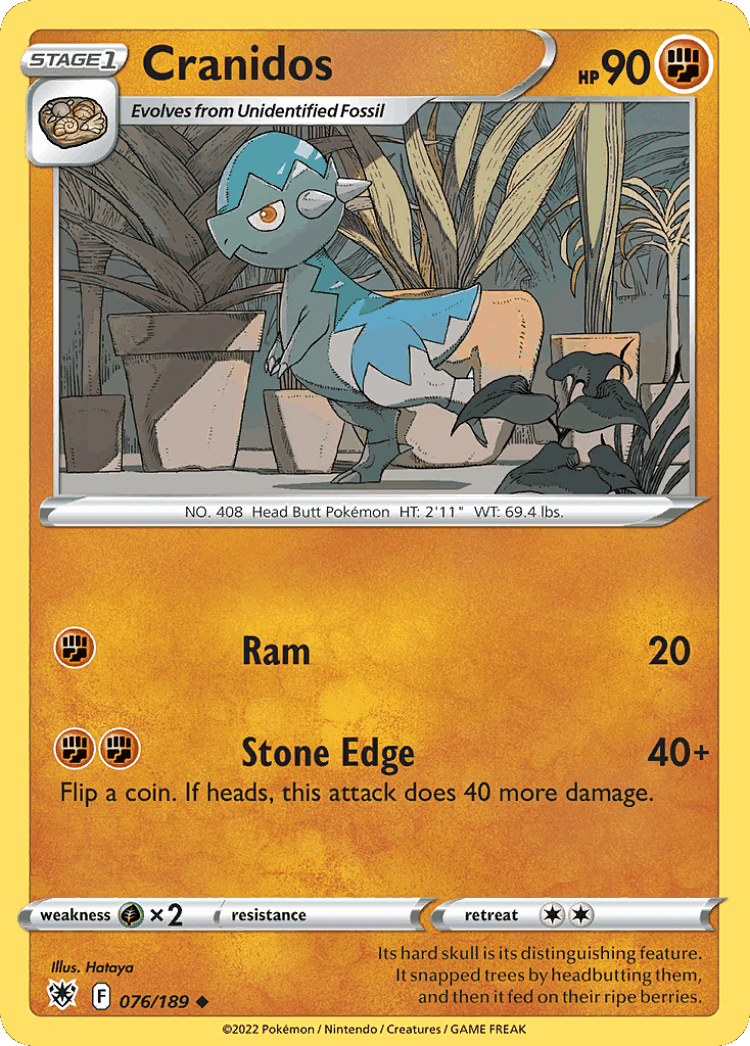 Cranidos #76 from Astral Radiance - Uncommon - Illustrated by Hataya