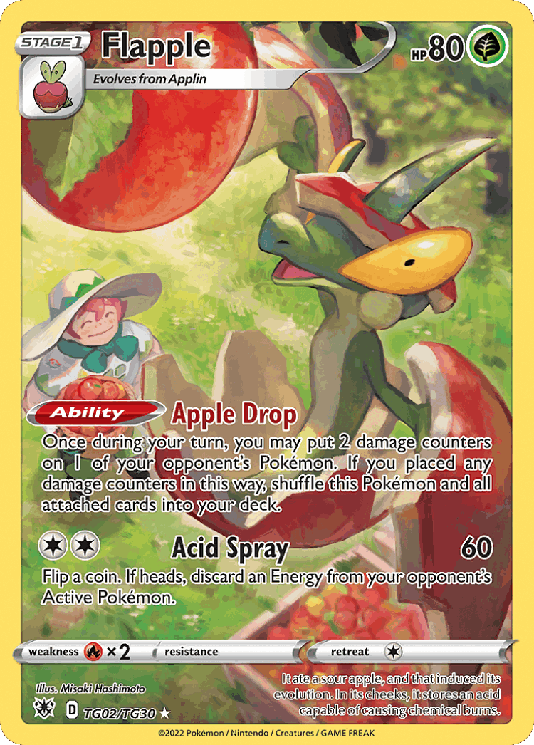 Flapple #2 from Astral Radiance Trainer Gallery - Trainer Gallery Rare Holo - Illustrated by Misaki Hashimoto