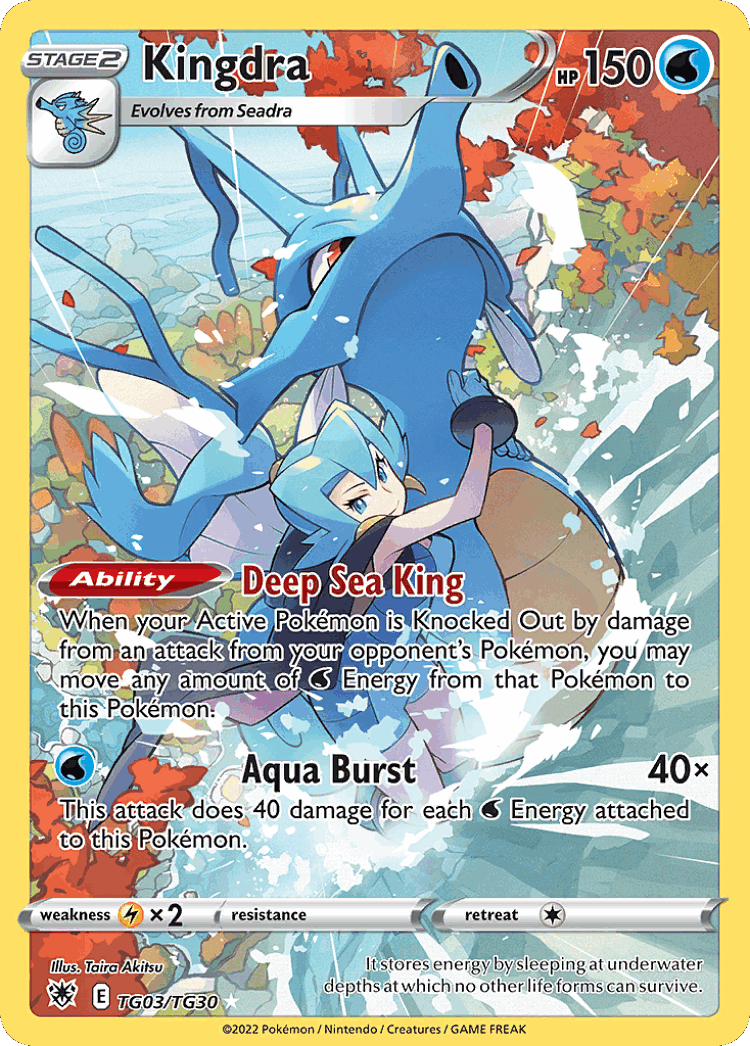 Kingdra #3 from Astral Radiance Trainer Gallery - Trainer Gallery Rare Holo - Illustrated by Taira Akitsu