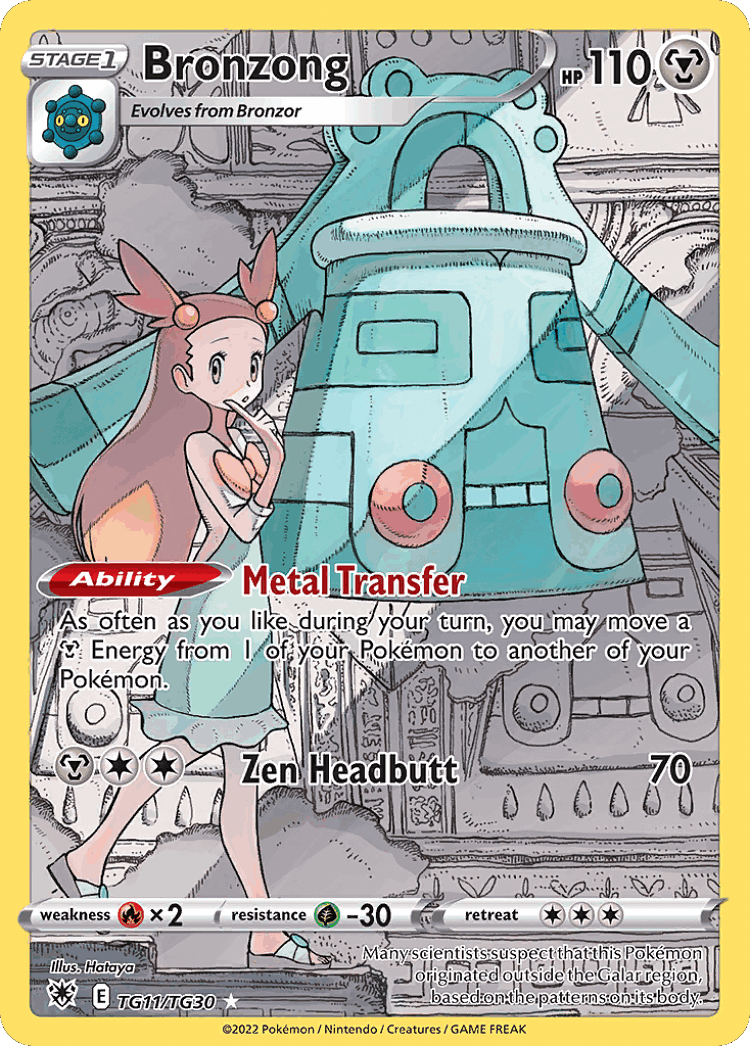 Bronzong #11 from Astral Radiance Trainer Gallery - Trainer Gallery Rare Holo - Illustrated by Hataya