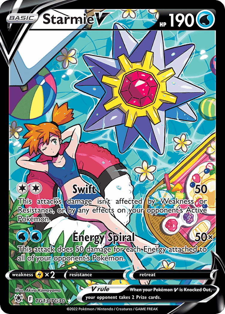 Starmie V #13 from Astral Radiance Trainer Gallery - Rare Holo V - Illustrated by Akira Komayama