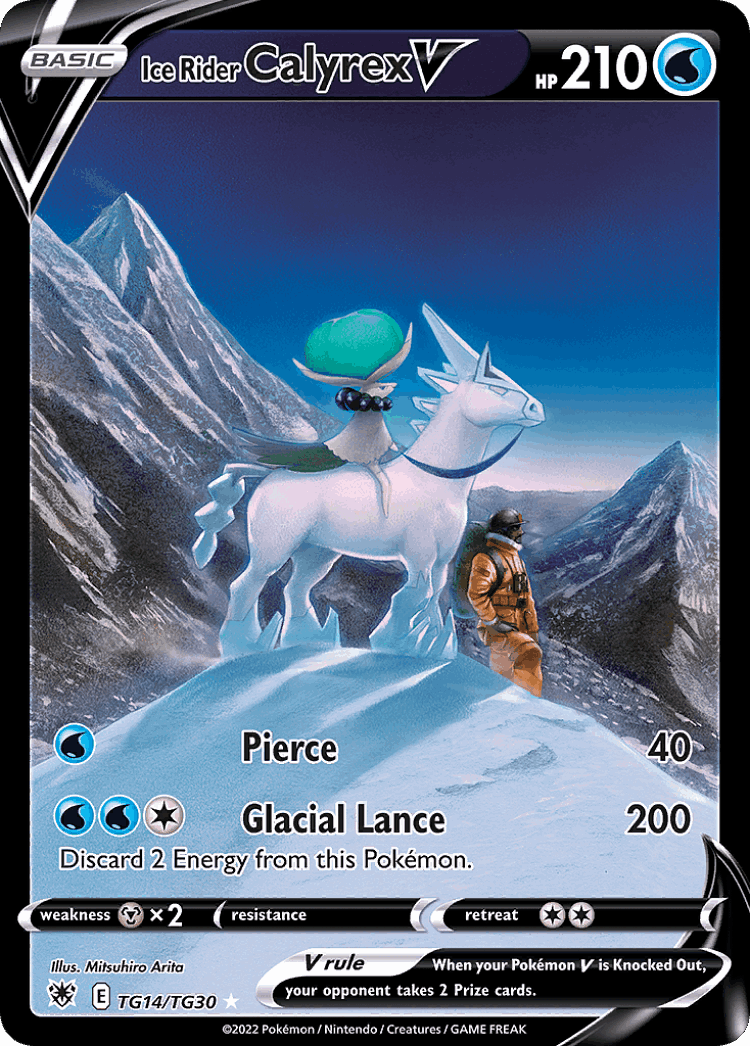 Ice Rider Calyrex V #14 from Astral Radiance Trainer Gallery - Rare Holo V - Illustrated by Mitsuhiro Arita