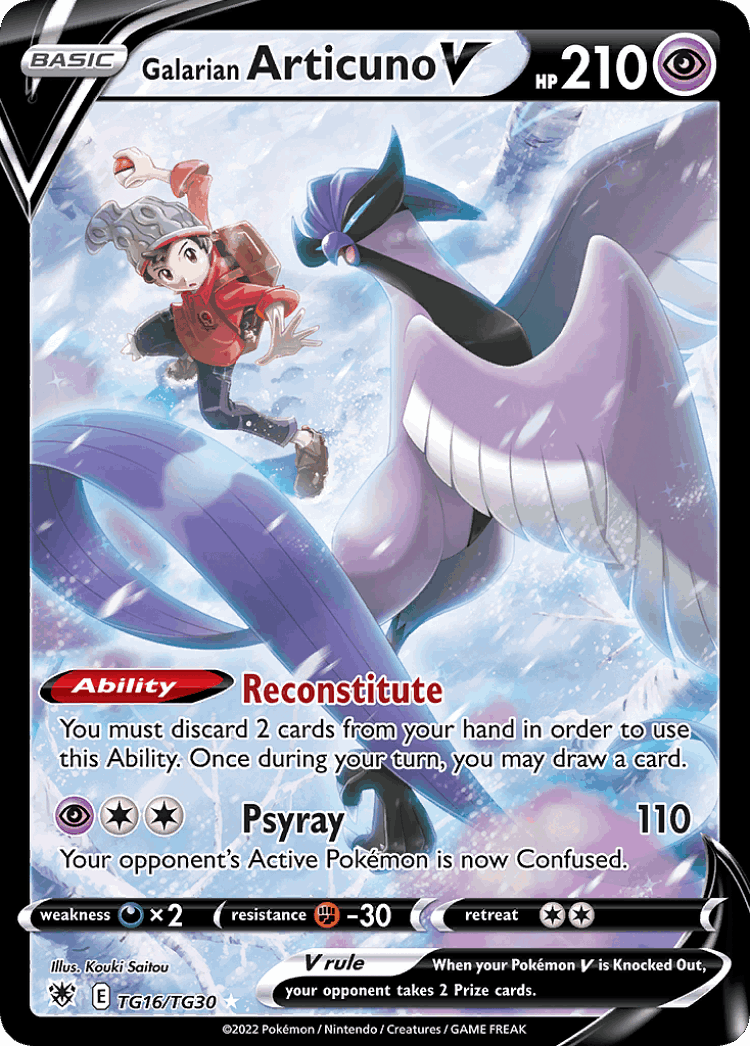 Galarian Articuno V #16 from Astral Radiance Trainer Gallery - Rare Holo V - Illustrated by Kouki Saitou