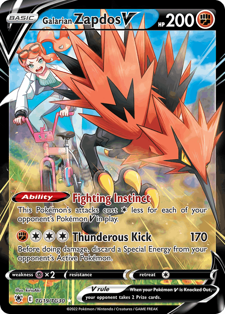 Galarian Zapdos V #19 from Astral Radiance Trainer Gallery - Rare Holo V - Illustrated by kirisAki